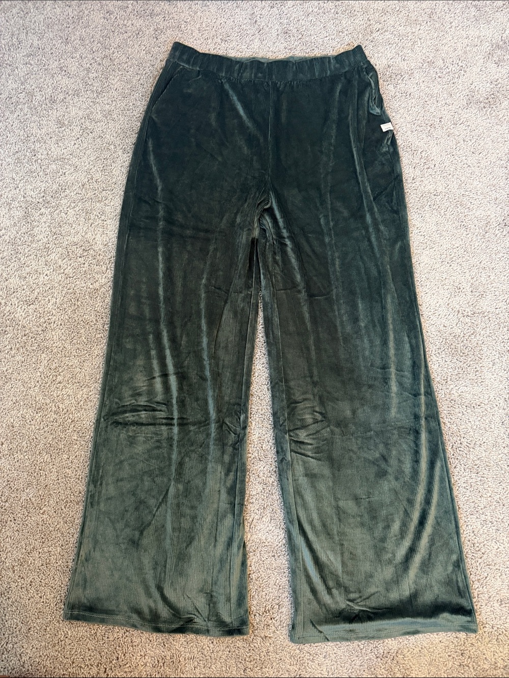 Vuori Dark Green Velvet Kids Joggers